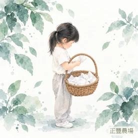 以農家相片轉換的水彩插畫